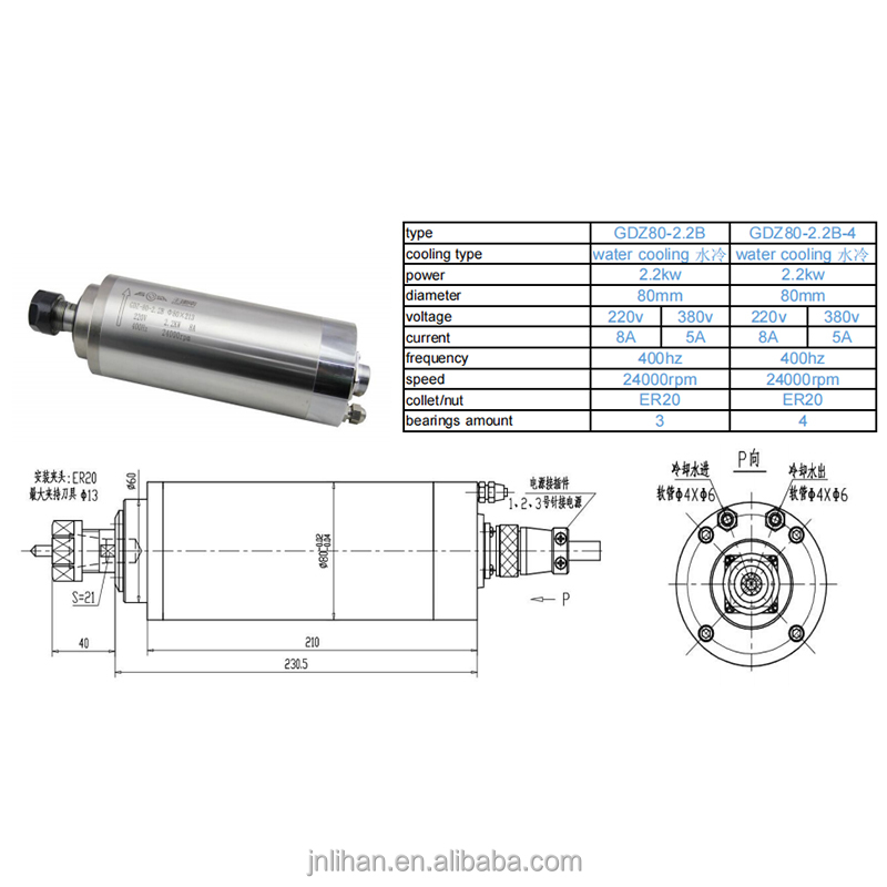 Moteur de broche de routeur CN - 2.2Kw Water Cooled Spindle Kit Vfd avis et prix